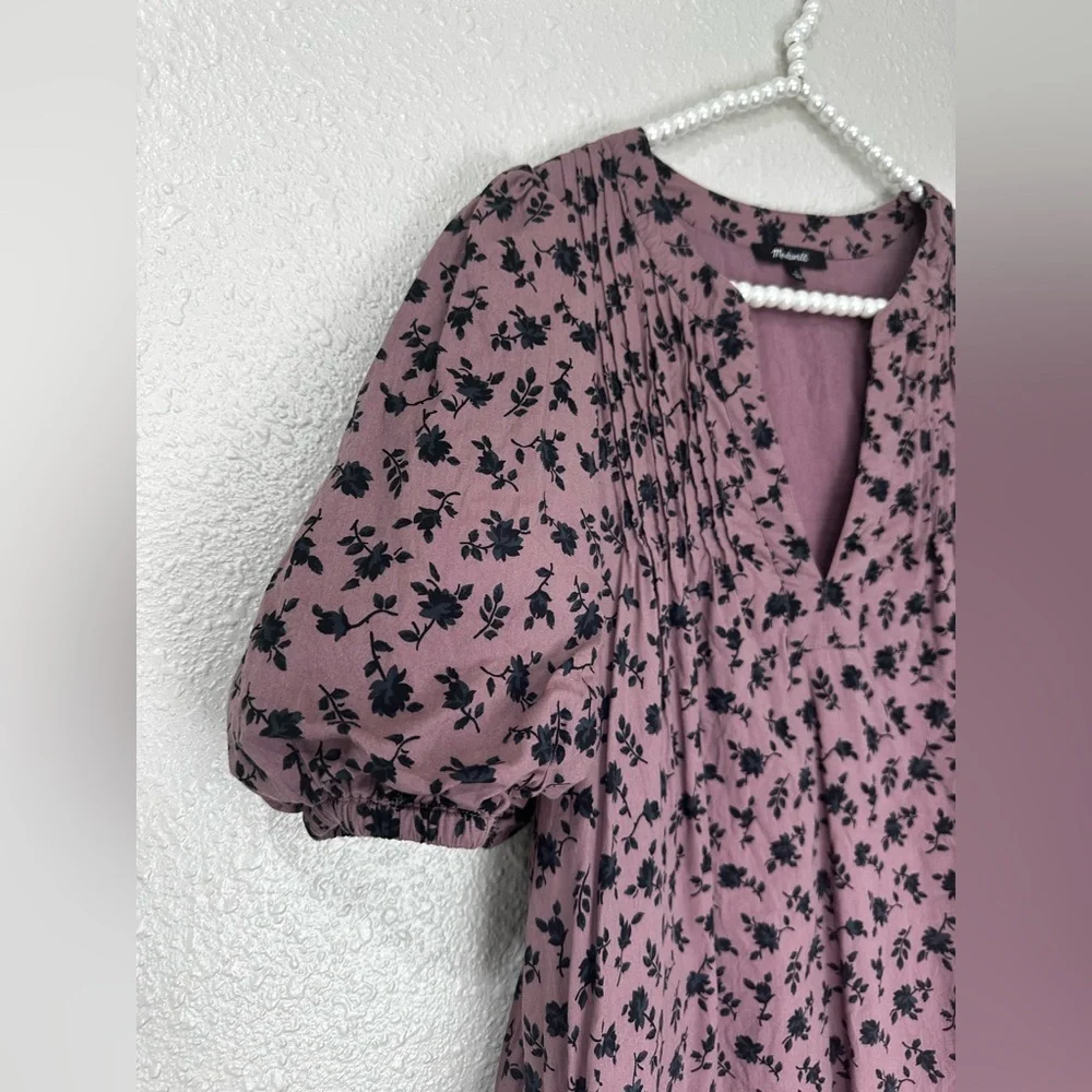 Madewell Tillie Puff-Sleeve Mini Dress in Shadow Blooms Size M-L - Picture 5 of 12